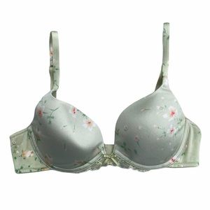 Victoria’s Secret Angels Green Floral Push Up Bra